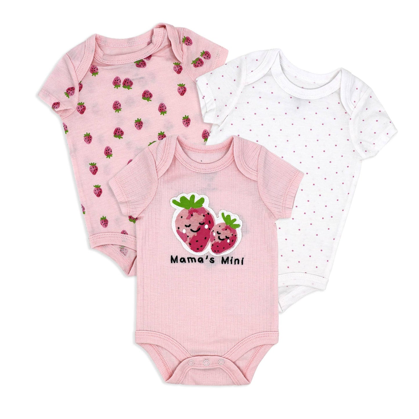 Girls 3-Pack Bodysuit: Strawberry