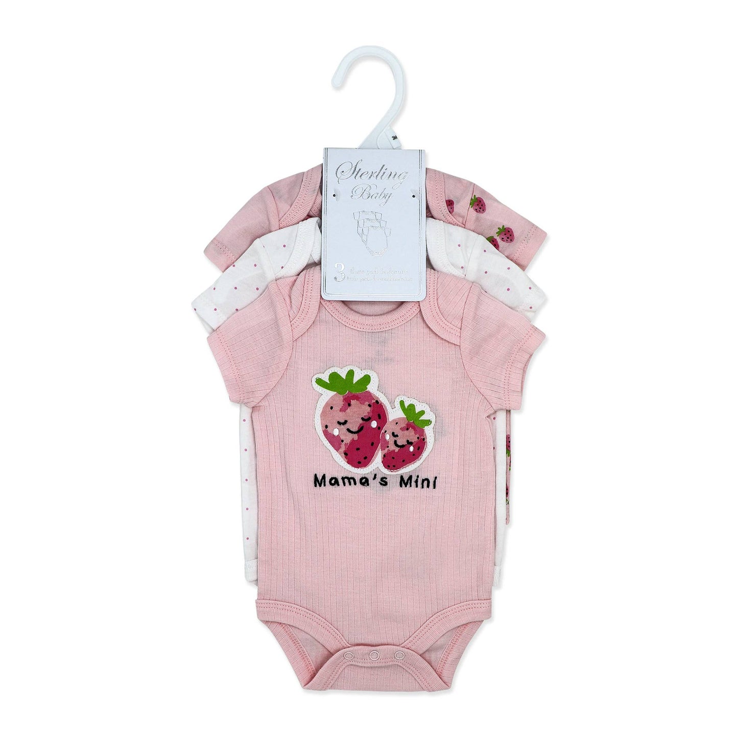 Girls 3-Pack Bodysuit: Strawberry