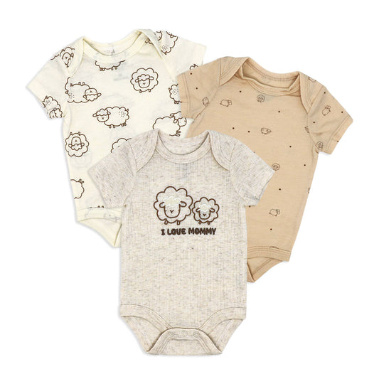 Neutral 3-Pack Bodysuit: Sheep