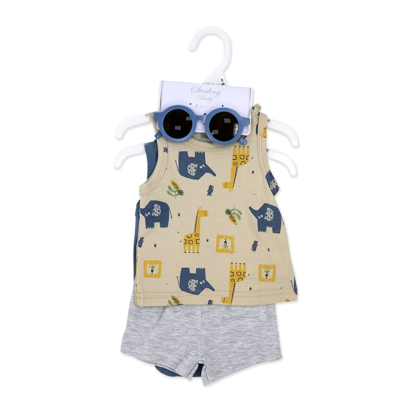 Boys 4pc Short Set: Mommy Sunshine -Animal